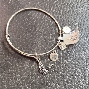 Alex and Ani Silver butterfly Charm Bracelet